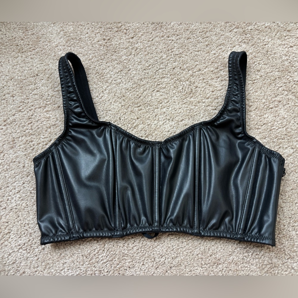 Victoria's Secret Faux Leather Mini Corset Top